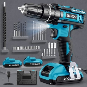 Leeikoo Taladro Atornillador Batería 21V +28Piezas
