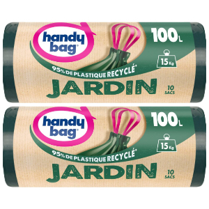 2x Handy Bag Bolsas Basura Jardín 100L