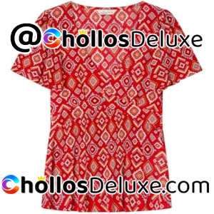 Springfield Printed Pleated Top Mujer