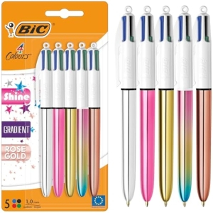 5x BIC Bolígrafos Retráctiles 4 Colores
