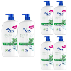6x H&S Menthol Fresh Champú Anticaspa 1000ml