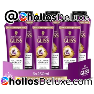 6x Gliss Full Hair Wonder Champú 250ml