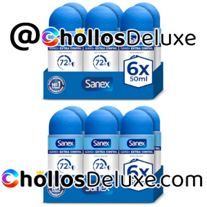 12x Sanex Dermo+ Extra Control Desodorante Roll-On 50ml