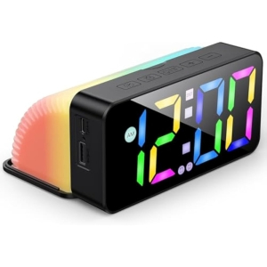 GlasFlength Despertador Digital Luz Nocturna RGB