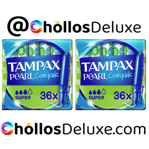 2x Tampax Pearl Compak Super 36 Tampones