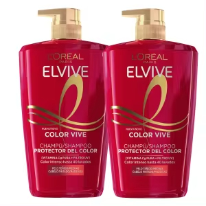 2x L'Oréal Elvive Color Vive Champú 1 Litro