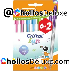 8x BIC Cristal Fun Bolígrafo Colores