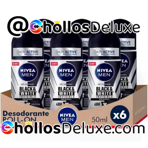 6x Nivea Men Black & White Invisible Roll-On