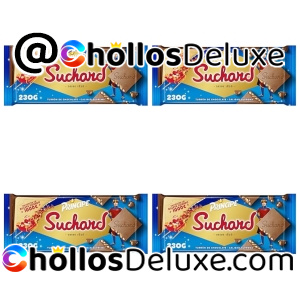 4x Suchard Príncipe Turrón de Chocolate con Leche, Galleta y Arroz Inflado 230g