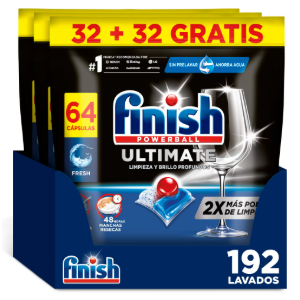 3x Finish Ultimate Detergente 64 Pastillas