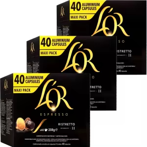 3x L'OR Ristretto 40 Cápsulas Nespresso