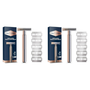 2x King C. Gillette Maquinilla Doble Filo +5 Hojas