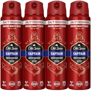 4x Desodorante Spray Old Spice Captain 150ml