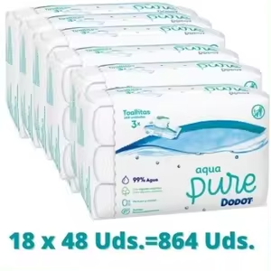 18x Dodot Aqua Pure 48 Toallitas
