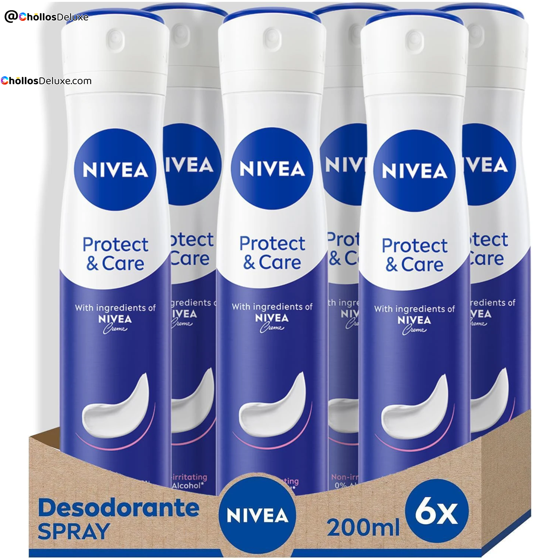 6x Nivea Protege y Cuida Desodorante 200ml