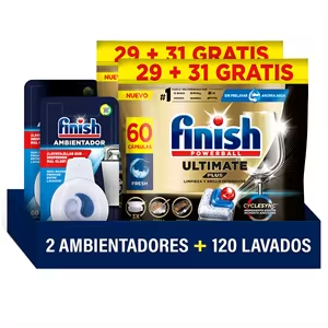 120 Pastillas Ultimate Plus Finish +2 Ambientadores