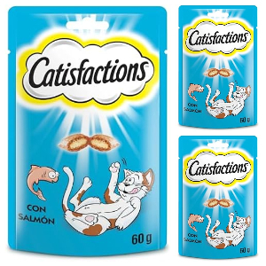 Catisfaction Premios para Gatos Sabor Salmón, 60g