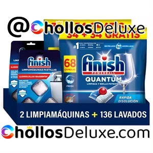 Finish Powerball Quantum 136 Pastillas +6 Limpiamáquinas
