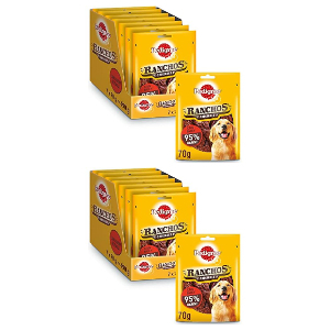 2x Pedigree Ranchos Snacks Ternera 7 Bolsas