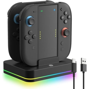 Cargador JoyCons Switch 2 RGB