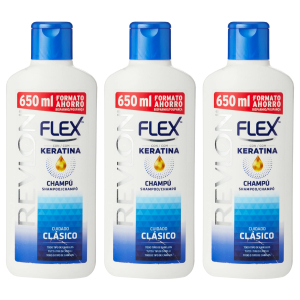 3x Revlon Flex Champú Clásico 650ml