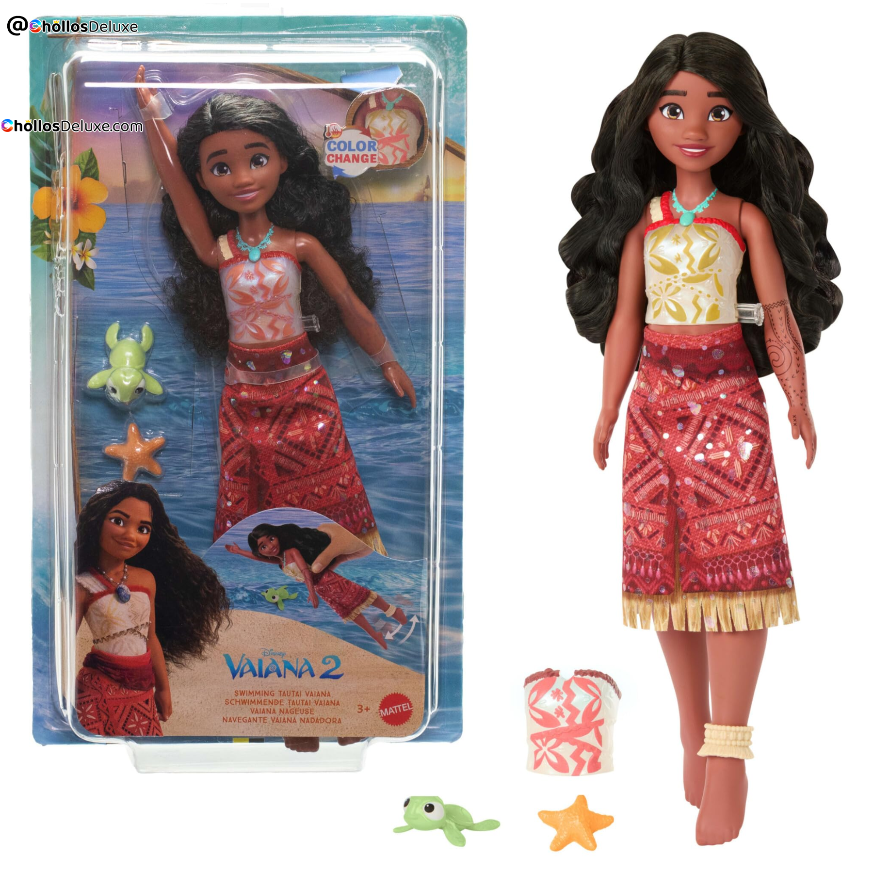 Mattel Vaiana 2 Muñeca Nadadora con Accesorios