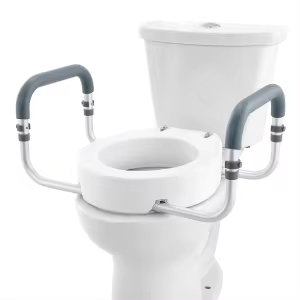 SucceBuy Asiento Inodoro Elevado con Pasamanos