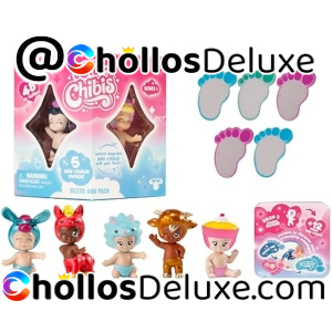 Bandai Bibi Chibis Pack 5 Figuras Muñecas Bebé Coleccionables