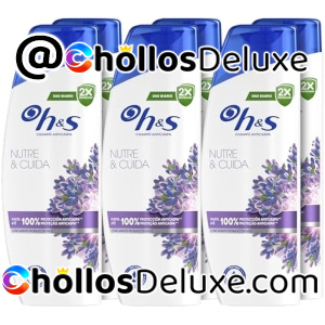 6x H&S Nutre Y Cuida Champú 330ml