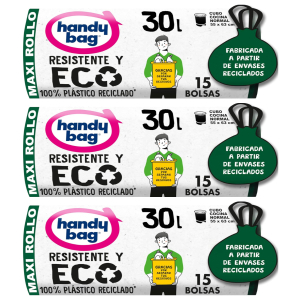 3x Handy Bag 25 Bolsas 30 Litros