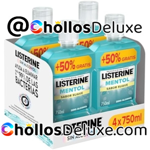 4x Listerine Mentol Enjuague Bucal 750ml