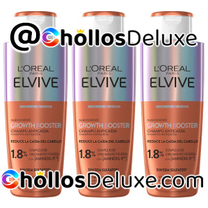 3x L'Oréal Paris Elvive Growth Booster Champús 200ml