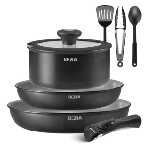 Set Sartenes Cerámica Mango Extraíble 9 Piezas