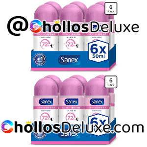 2x Sanex Dermo+ Invisible Desodorante Antitranspirante Roll-On 72 Horas 6 X 50ml