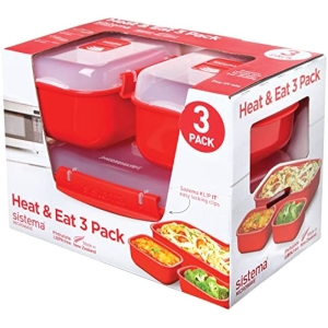 3x Sistema Heat Eat Recipientes Microondas