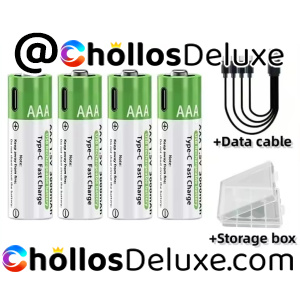 4x Pilas Recargables AAA/AA USB-C