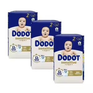 3x Dodot Sensitive 58 Pañales Talla 2