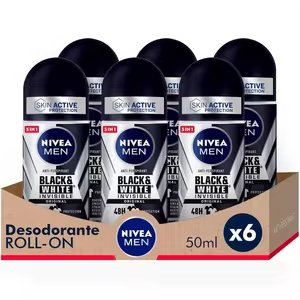6x Nivea Men Black White Roll On