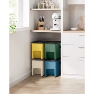 4x Songmics Cubos Reciclaje Apilables 20L