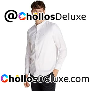 Tommy Hilfiger Camisa de Algodón Cuello Mao para hombre