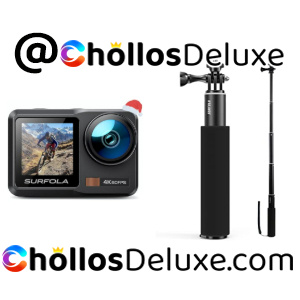 Surfola SF630 Cámara Deportiva 4K 60FPS +Palo Selfie