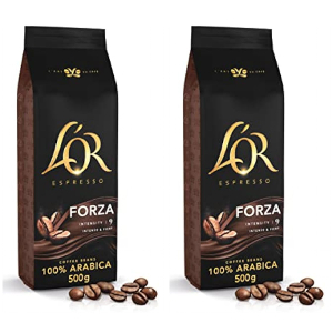 2x L'OR Espresso Forza Café Grano 500g