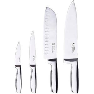 Set 4 Cuchillos Cocina Acero Inox