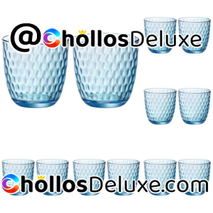 12x Rocco Bormioli Slot Vasos Turquesa