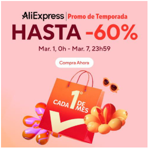 Cupones Promo de Temporada en Aliexpress