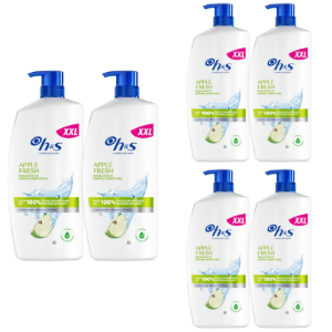 6x H&S Apple Fresh Champú Anticaspa 1000ml
