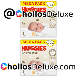 2x Huggies Extra Care 160 Pañales Talla 1