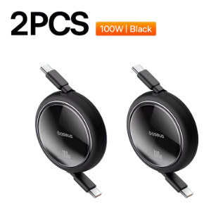 2x Baseus Cable USB-C Retráctil 100W