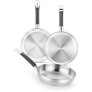 BRA Master Set de 3 Sartenes de Acero Inoxidable 20-24-28cm