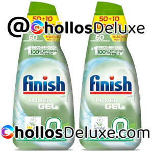 2x Finish Power Gel 0% Lavavajillas 900ml